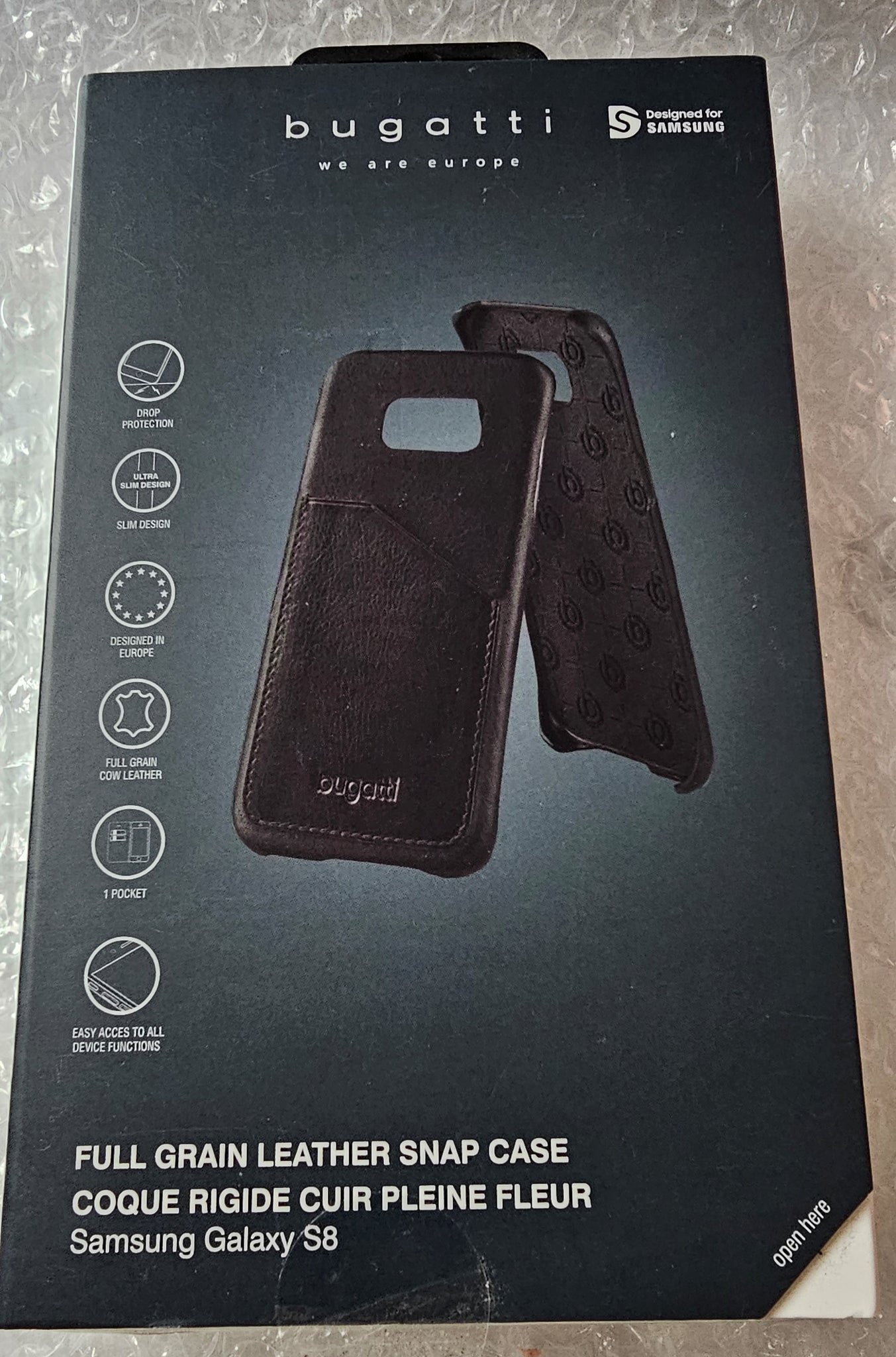 Genuine Bugatti Samsung galaxy s8 back protective case cover Black