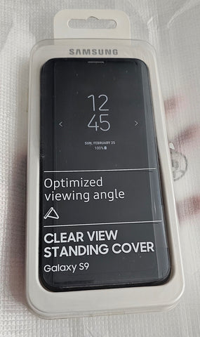 Official Genuine Samsung Galaxy S9 clear view standing case cover Black