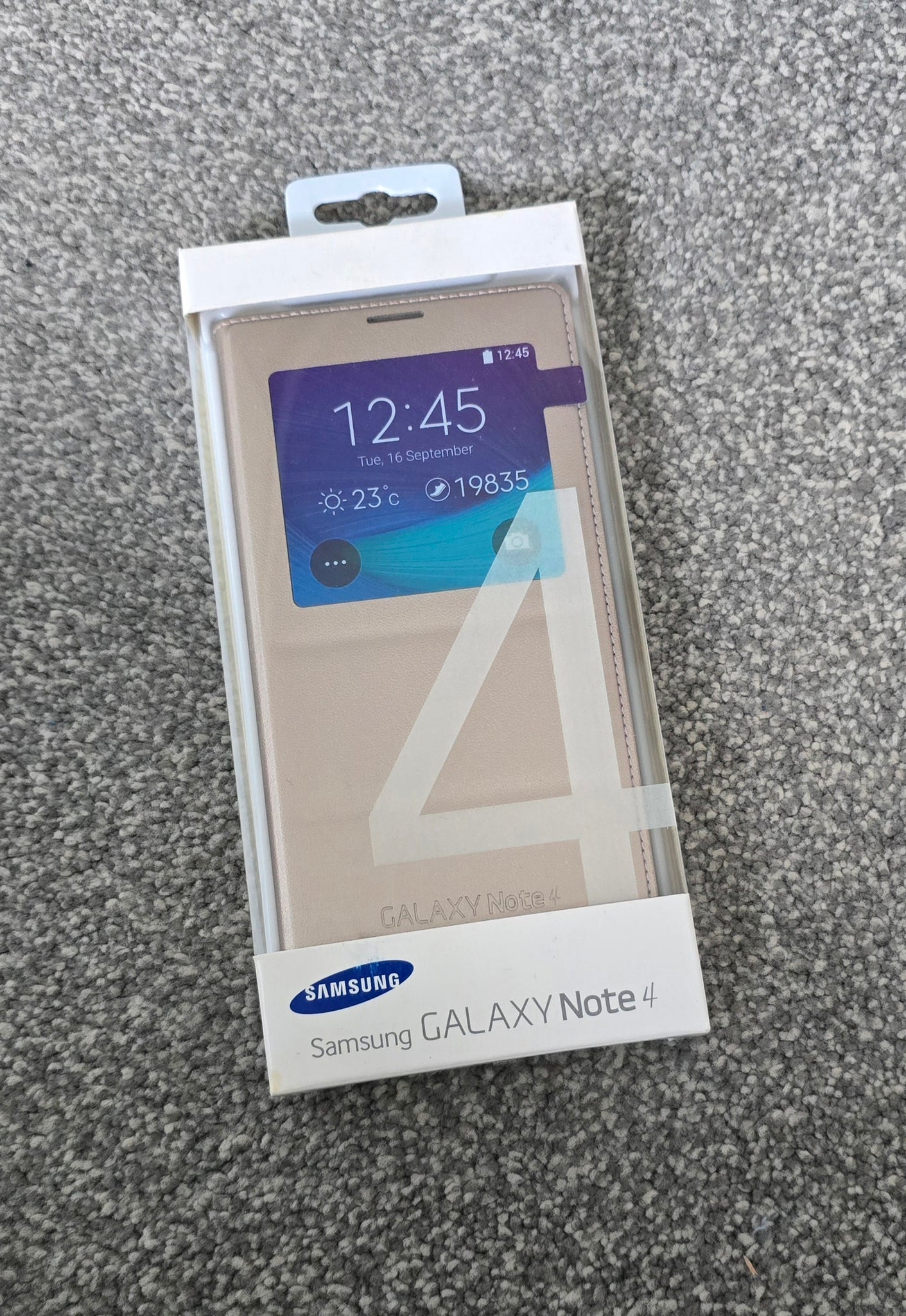 Genuine Samsung Galaxy note 4 S-View Flip case cover Gold