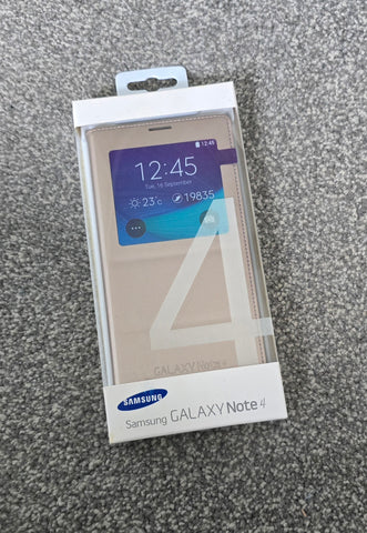 Genuine Samsung Galaxy note 4 S-View Flip case cover Gold
