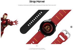 Official Samsung Galaxy Watch (42mm) Silicon Marvel Strap (20mm) Iron Man Red