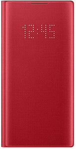 Official Genuine Samsung Galaxy Note 10 LED View Flip Wallet / Case Cover Red