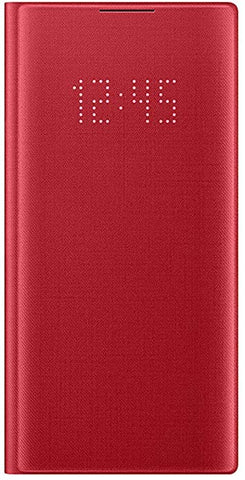 Official Genuine Samsung Galaxy Note 10 LED View Flip Wallet / Case Cover Red