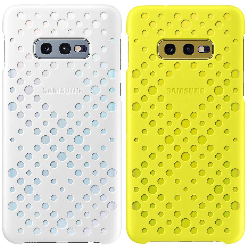 Official Genuine Samsung Galaxy S10e White & Yellow Pattern Case Cover