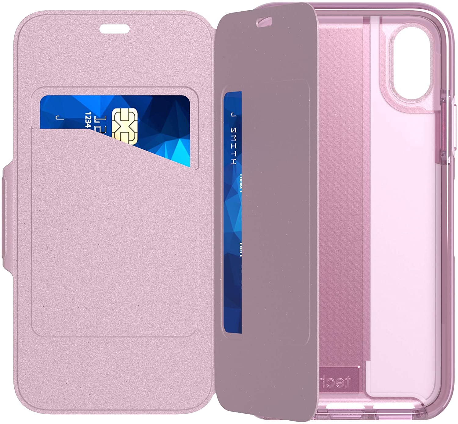 Tech21 Apple iPhone Xs Max Evo Wallet Flip Case Cover Orchid Pink