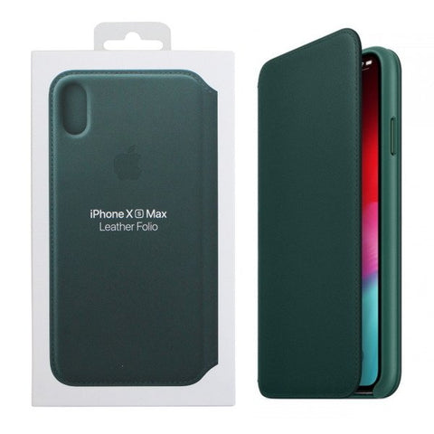 Official Genuine Apple iPhone Xs Max Leather Folio Case Cover Forest Green
