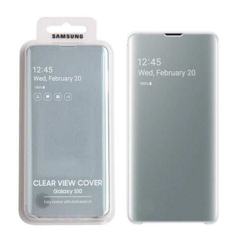 Official Genuine Samsung Galaxy S10 Clear View Flip Case Cover White