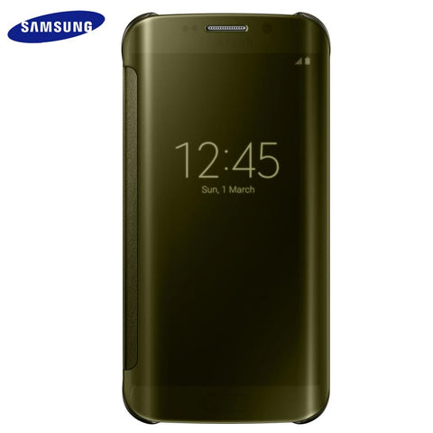 Official Genuine Samsung Galaxy S6 Edge Clear View Cover Case Cover - Gold
